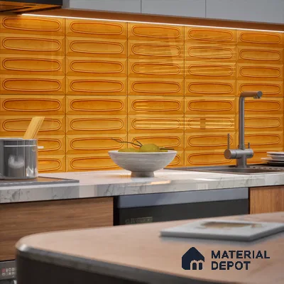 Faux Subway  Tile TL 07238 Bali 1003 1 ft x 1 ft Ceramic Glossy Finish - 9 mm  | 2 mm Spacer is Mandatory | Please Expect a Slight Variation of Pattern (Sample)